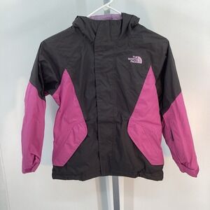 Girls‎ The North Face Full Zip Dry vent Hooded Jacket- Gray/Pink- Small(7-8)